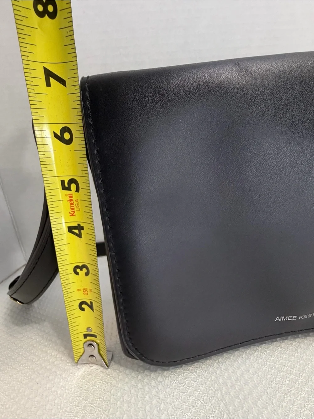 Aimee Kestenberg Black Smooth Leather Crossbody with Gold Hardware